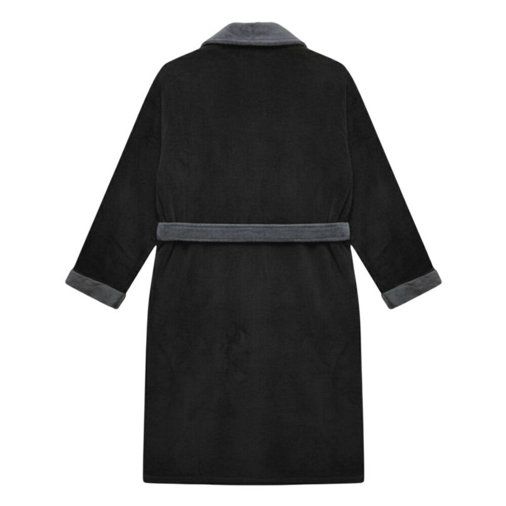 Lambretta Mens Luxury AW25 Bathrobe / Black/Iron - Picture 2 of 2